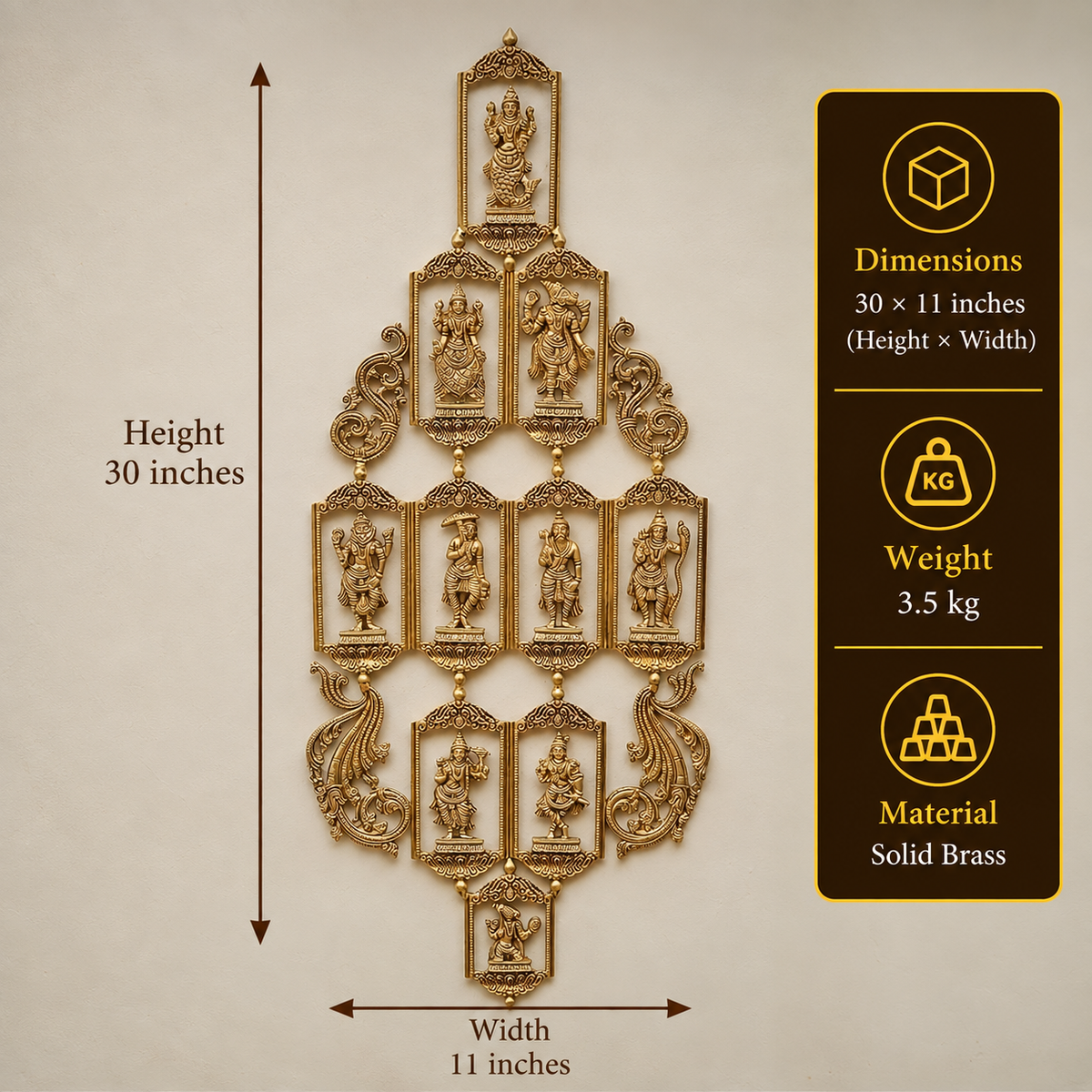 Brass Dasavatharam  Wall Hanging