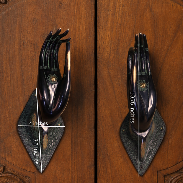 Brass Hand Wall Decor Pair | Blessing & Meditation Hands