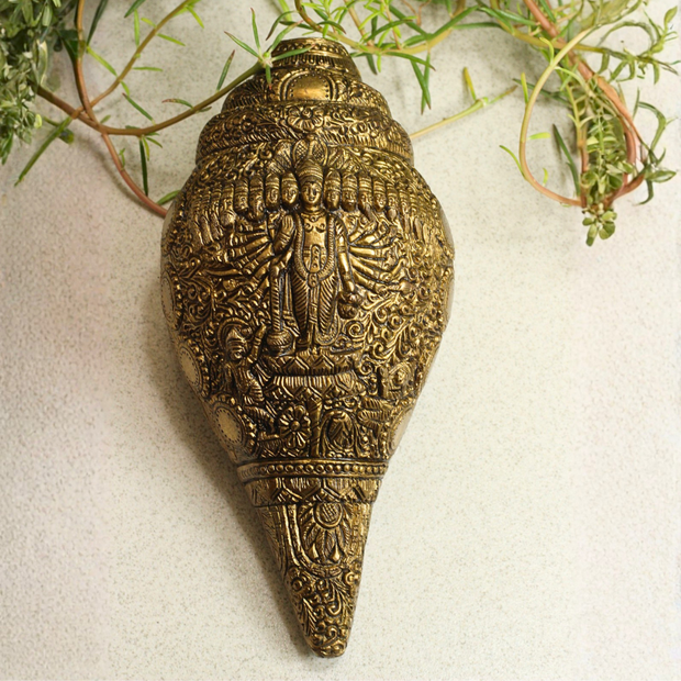 Brass Vishwaroopam Shanka/Conch