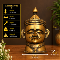 Brass Vintage Finish Shiva Mukhlingam Idol 14”
