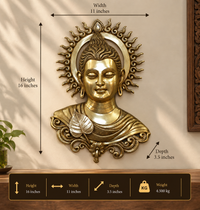 Brass Buddha Bust Superfine Wall Hanging