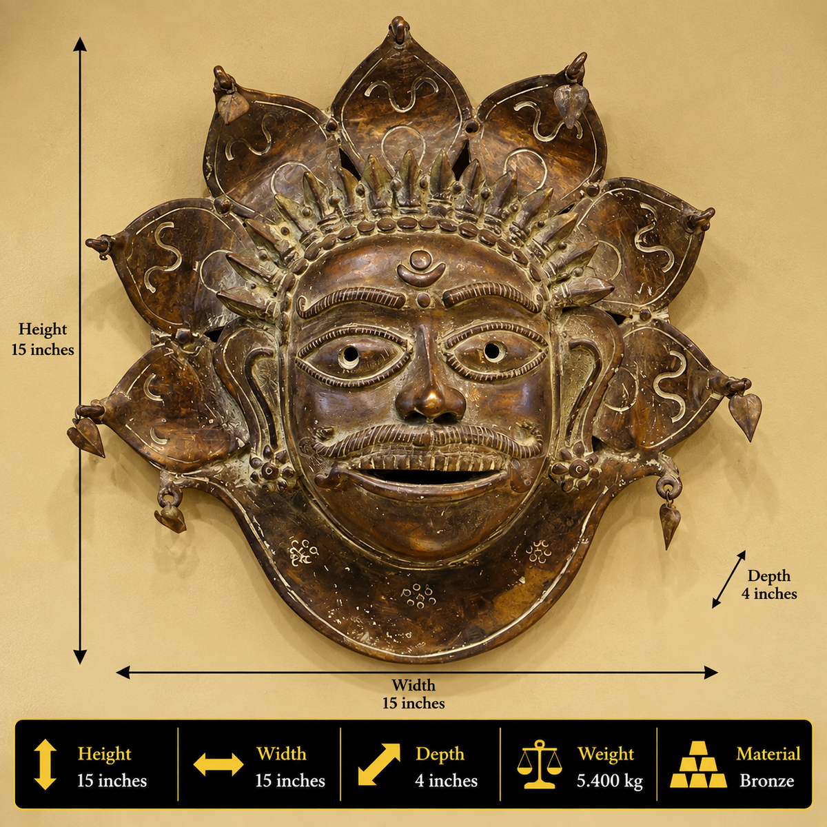 Bronze Panjurli Bhuta Mask