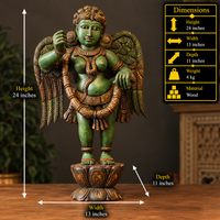 Wooden Angel Sculpture – Antique Finish