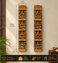 Wooden Wall Panel Ashtalakshmi