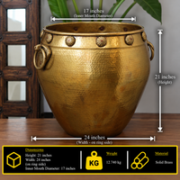 Brass Vintage Carved Planter
