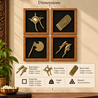 Framed Wall Art -Brass Nutcrackers, Panka & Ganesh Comb