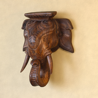 Handcrafted Wooden Elephant Trunk Wall Shelf