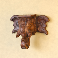 Handcrafted Wooden Elephant Trunk Wall Shelf
