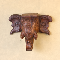 Handcrafted Wooden Elephant Trunk Wall Shelf