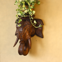 Handcrafted Wooden Elephant Trunk Wall Shelf