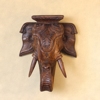 Handcrafted Wooden Elephant Trunk Wall Shelf