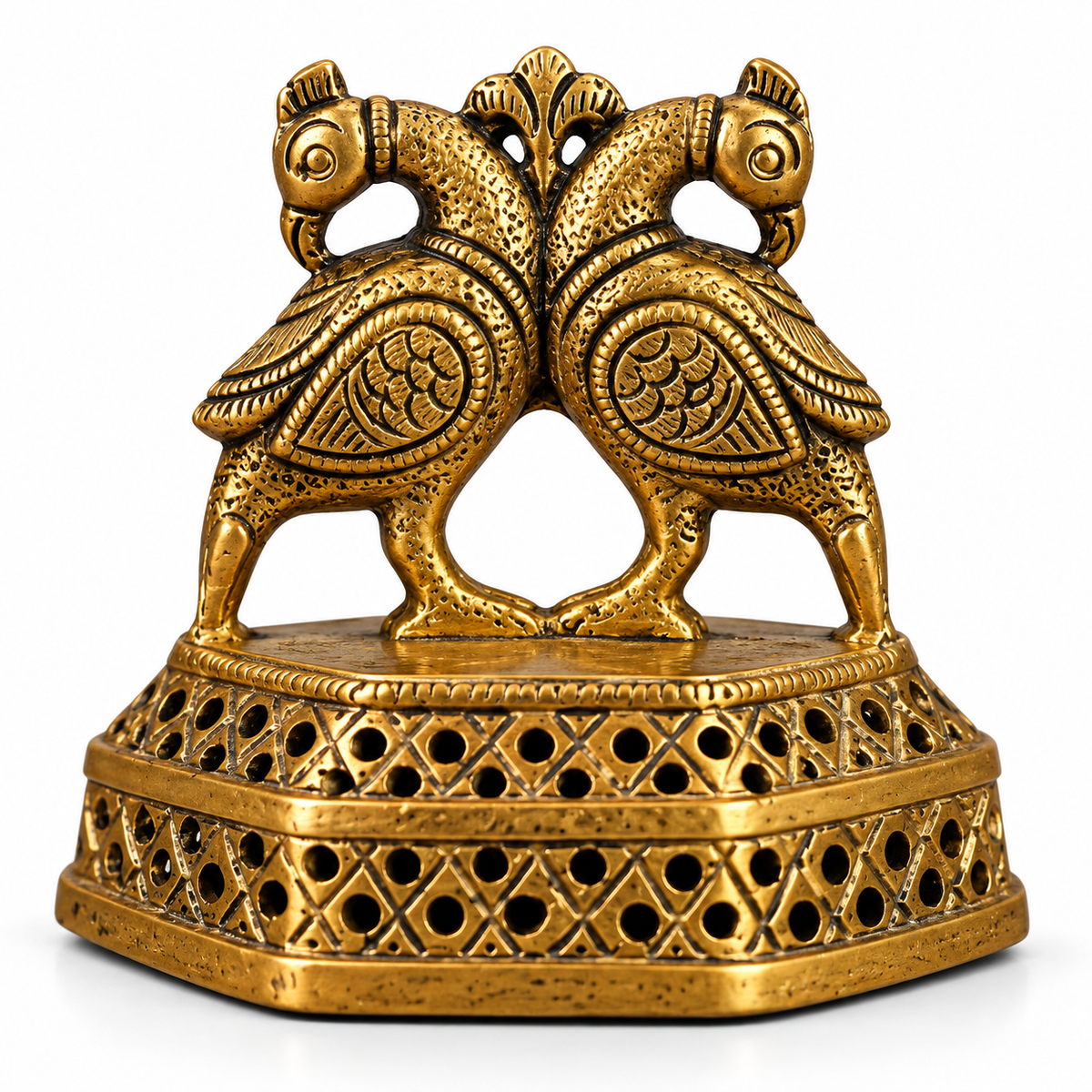 Brass Twin Peacock Foot Massager