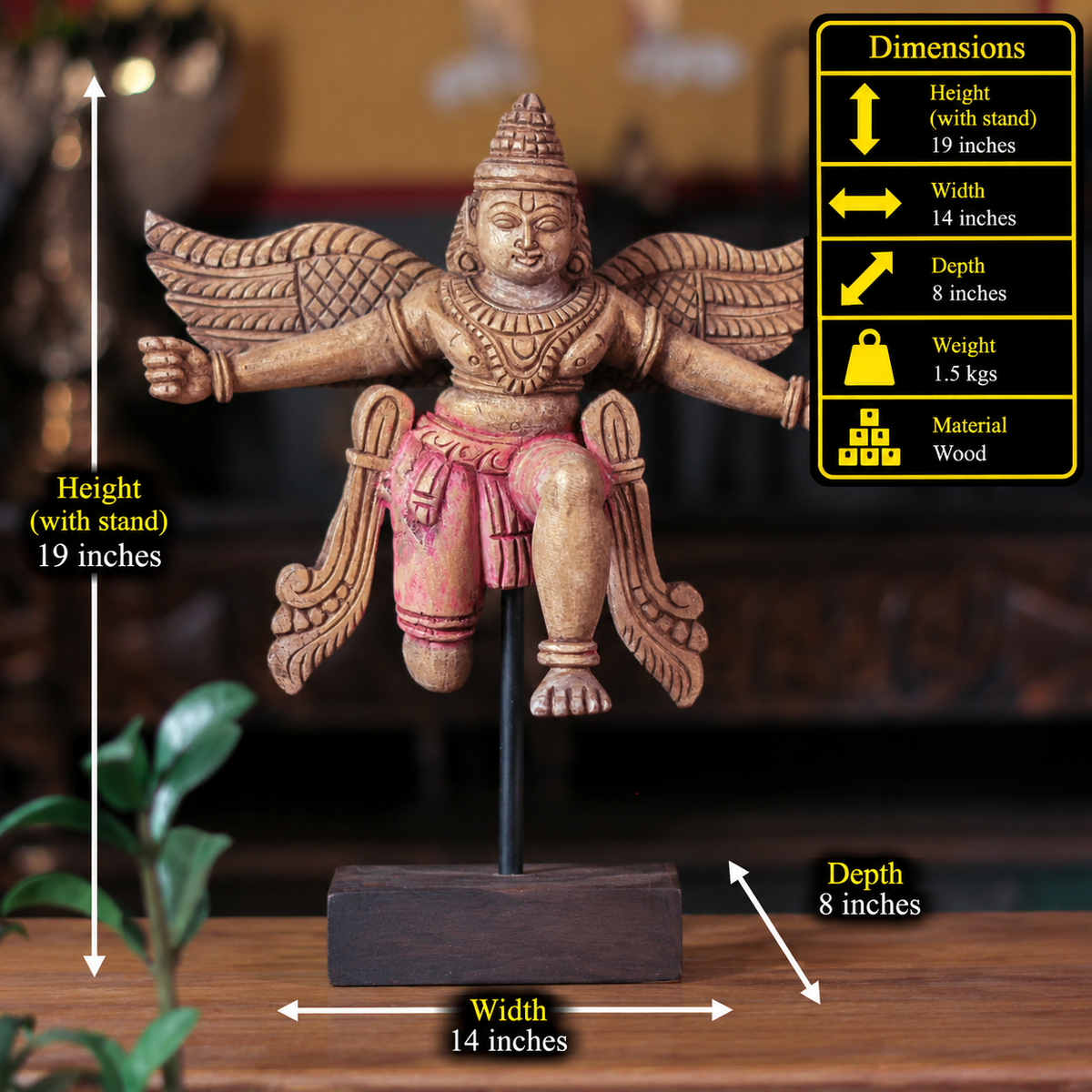 Vintage Wooden Garuda Sculpture