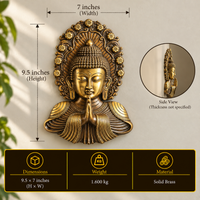 Brass Buddha Mask Wall Hanging Namaste