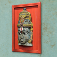 Wooden Vishnu Mask With Wooden Handcrafted Frame