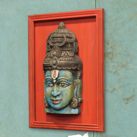 Wooden Vishnu Mask With Wooden Handcrafted Frame