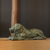 Bronze Reclining Lion Sculpture