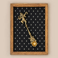 Brass Ganesha Pooja Spoon Wall Frame
