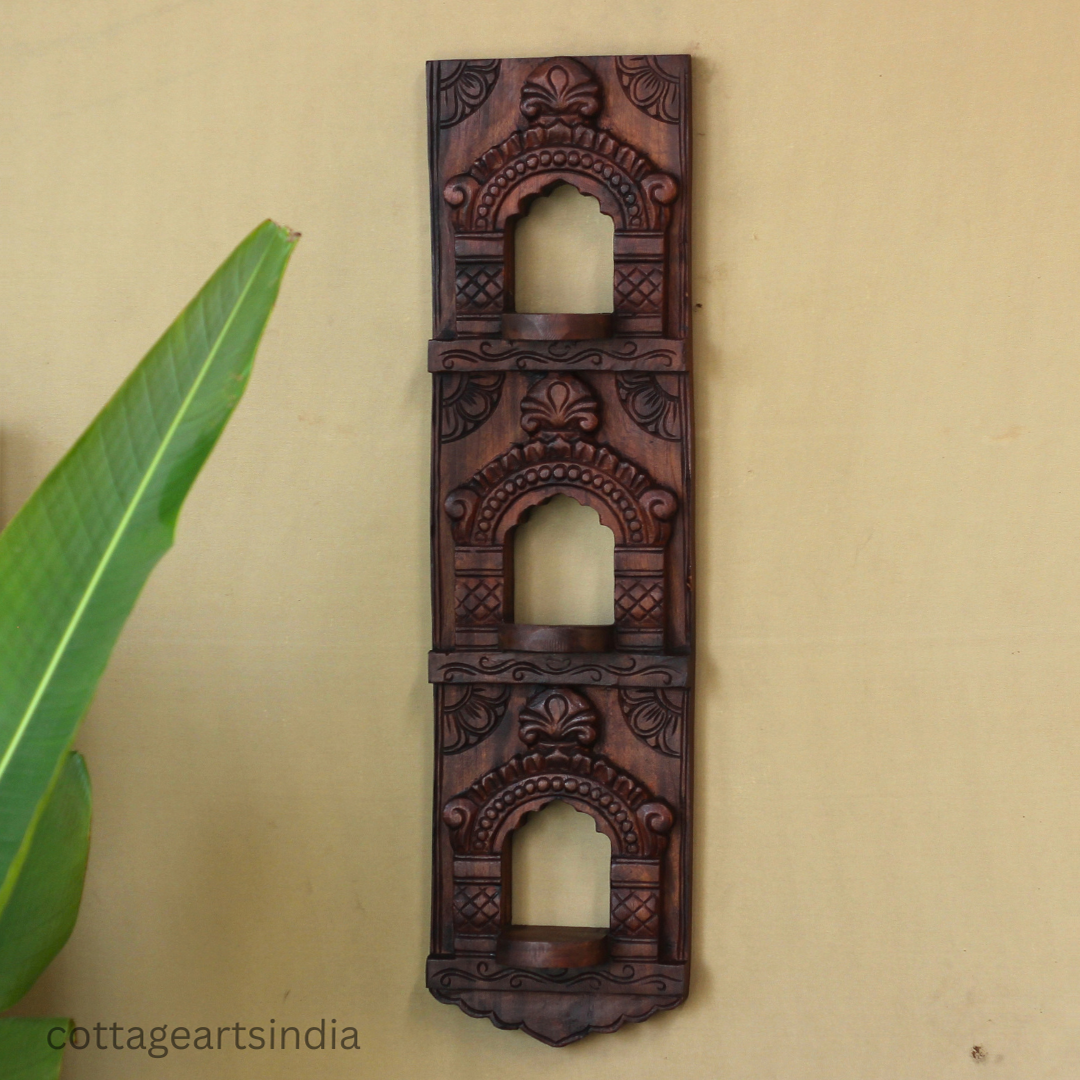 Wooden Jharokha Wall Display – Traditional Indian Craftsmanship