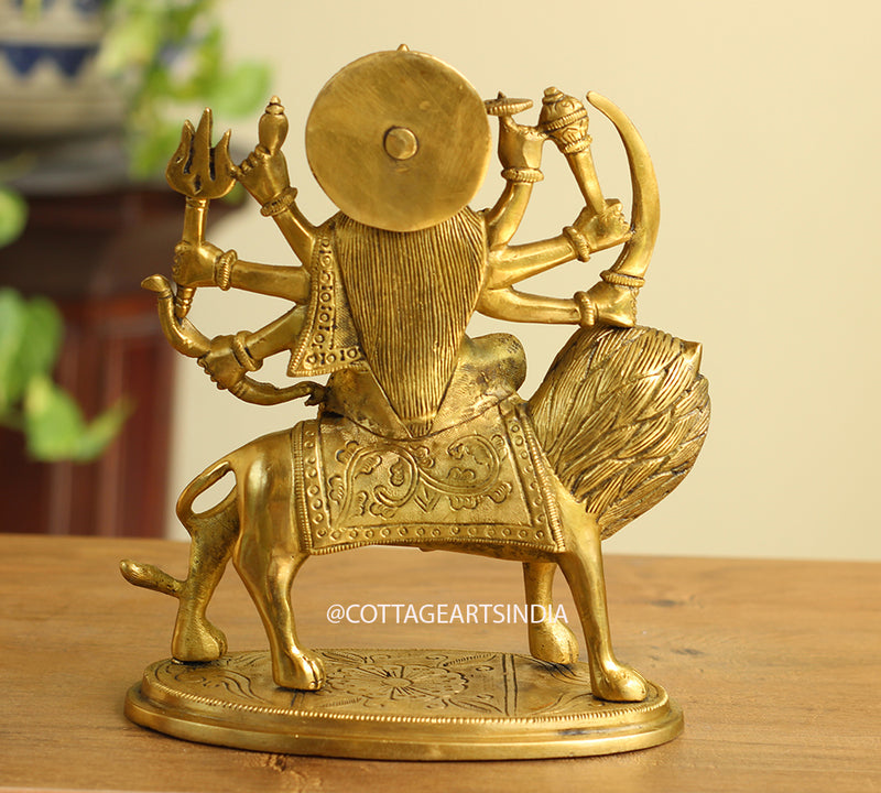 Brass Durga on Plate