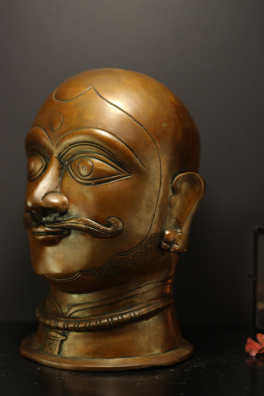 Brass Shiva Mukhlingam Face - Vintage Copper Finish