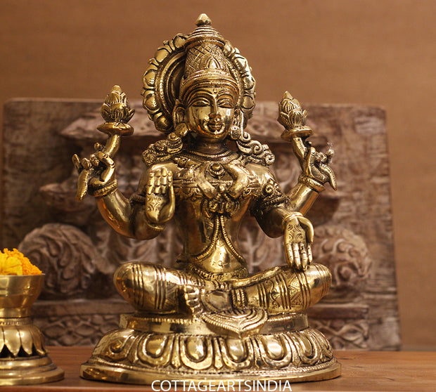 Brass Laxmi Sitting 10.5 inches