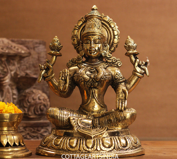 Brass Laxmi Sitting 10.5 inches