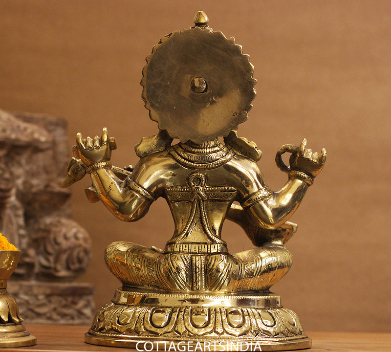 Brass Saraswati Sitting 10.5 inches