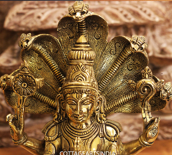 Brass Vishnu Sitting 12 inches
