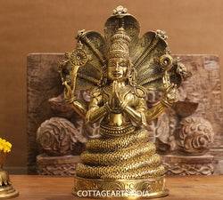Brass Vishnu Sitting 12 inches