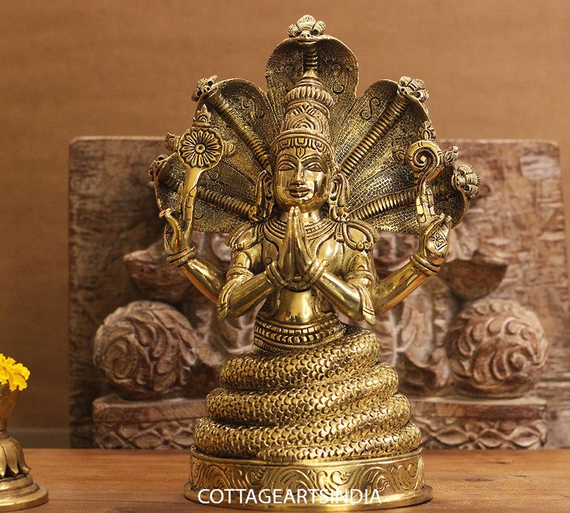 Brass Vishnu Sitting 12 inches
