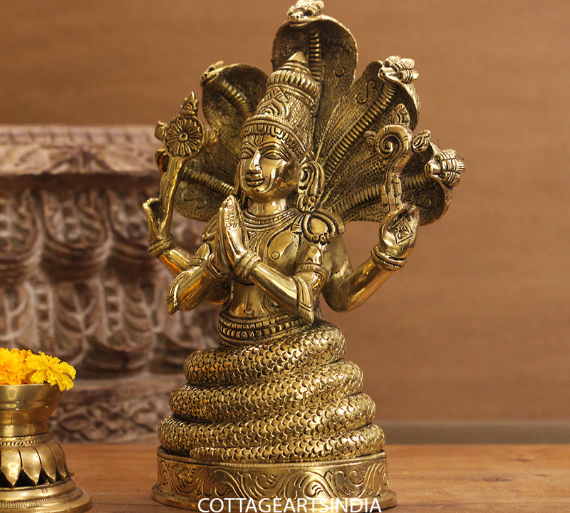 Brass Vishnu Sitting 12 inches
