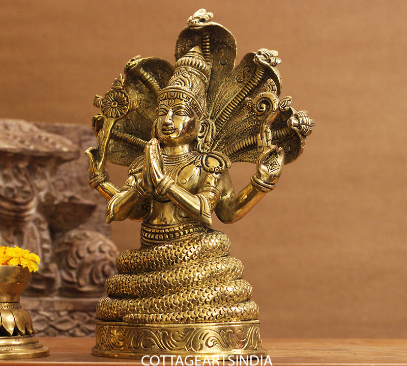 Brass Vishnu Sitting 12 inches