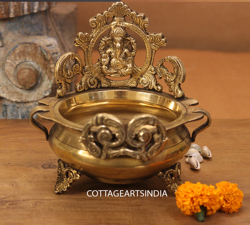 Brass Ganesh Urli 7 '