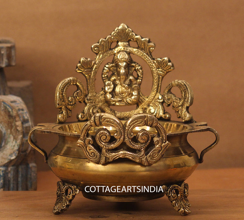 Brass Ganesh Urli 7 '