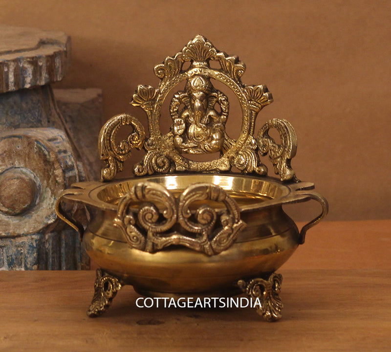 Brass Ganesh Urli 7 '