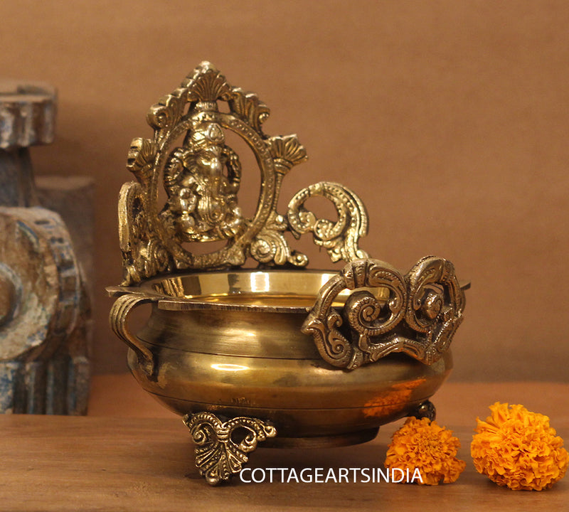 Brass Ganesh Urli 7 '