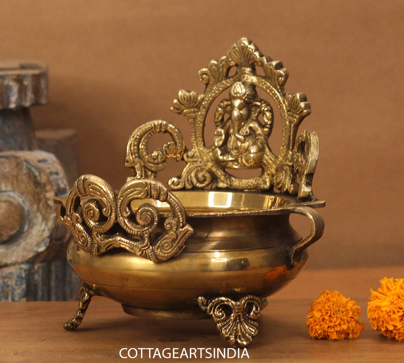 Brass Ganesh Urli 7 '