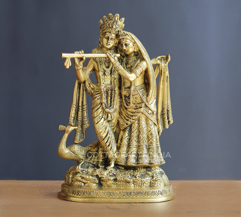 Brass Radha Krishna 10"