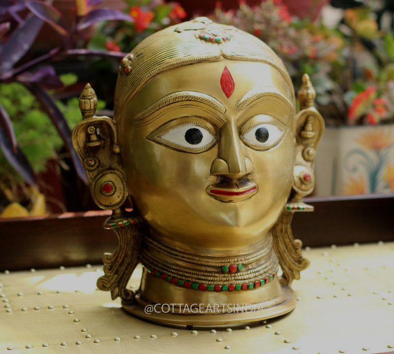 Brass Gauri Head/Mask 10"