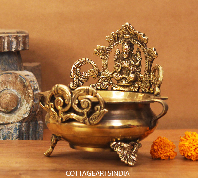 Brass Urli Laxmi  7"