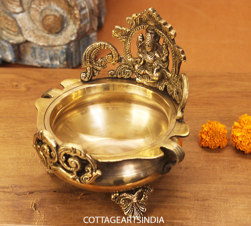 Brass Urli Laxmi  7"
