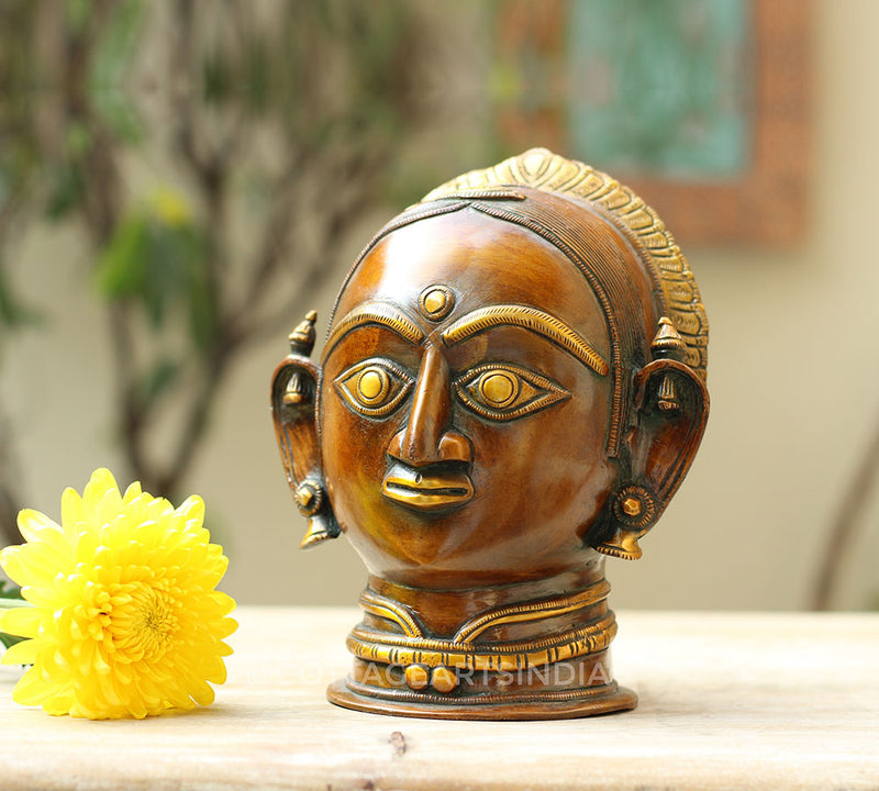 Brass Gauri Head 9"