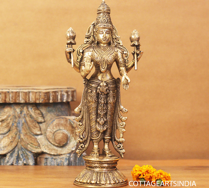 Brass Laxmi Standing 12.5"