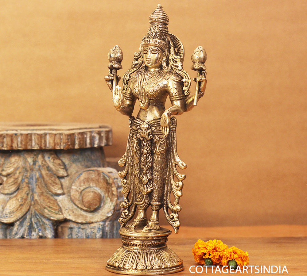 Brass Laxmi Standing 12.5"