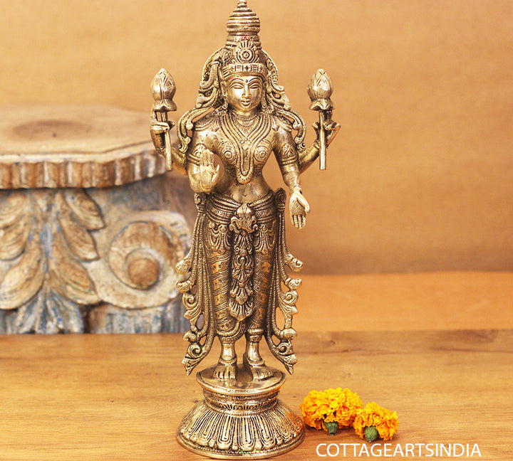 Brass Laxmi Standing 12.5"