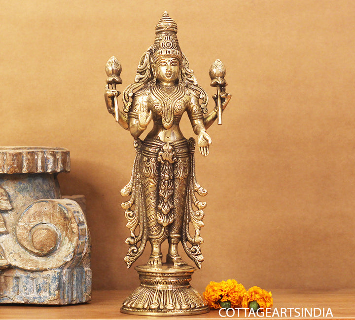 Brass Laxmi Standing 12.5"