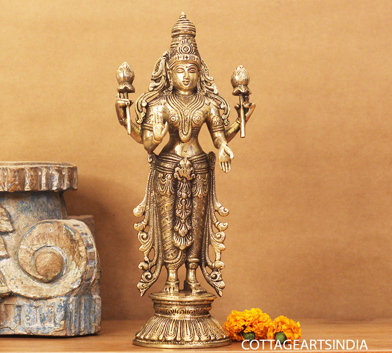 Brass Laxmi Standing 12.5"