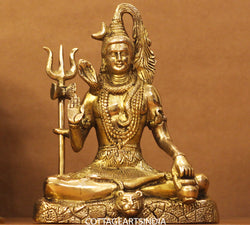 Brass Shiva Sitting 8.5"