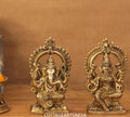Brass Ganesh Laxmi Prabhaval 6"